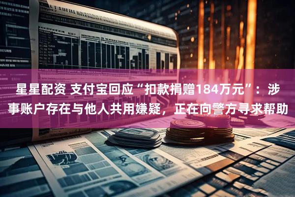 星星配资 支付宝回应“扣款捐赠184万元”：涉事账户存在与他人共用嫌疑，正在向警方寻求帮助